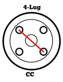 4-lug bolt pattern measurement